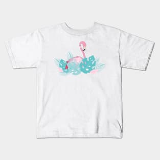 Elegant Pink Flamingo Design Kids T-Shirt